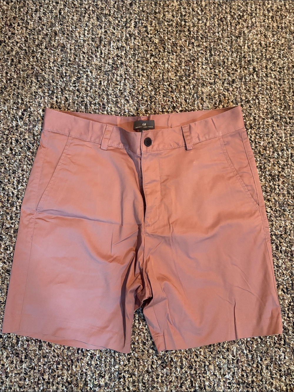 H&M Men's Rose Pink Flat-Front Chino Shorts